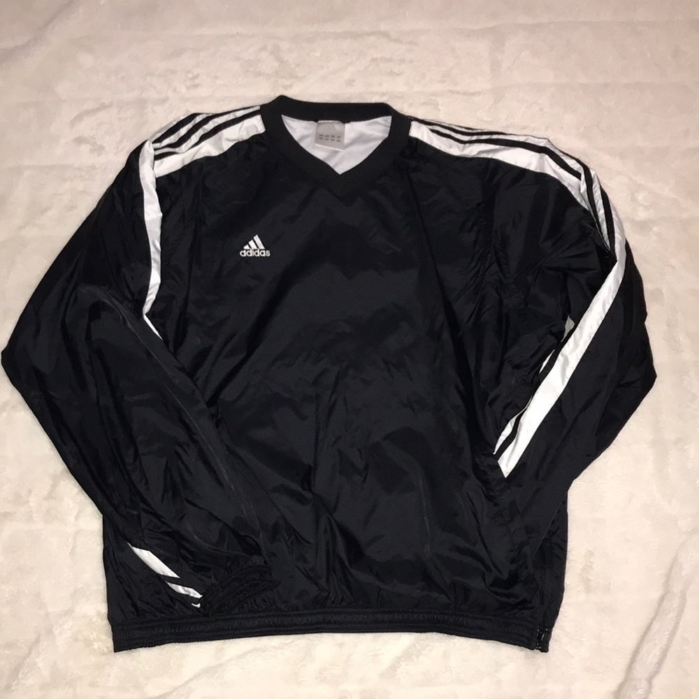 Black Adidas pullover with a front pocket